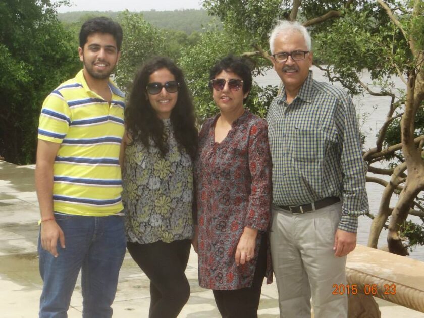 Ajay Kumar Bhalla with his wife and children