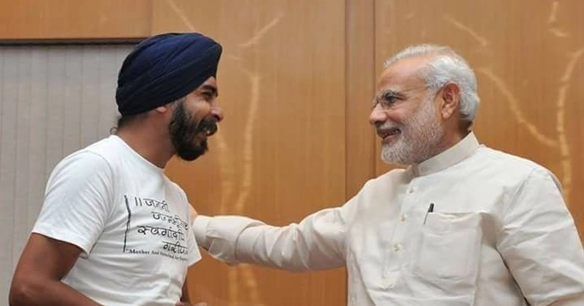 Tajindar Pal Singh Bagga with Narendra Modi