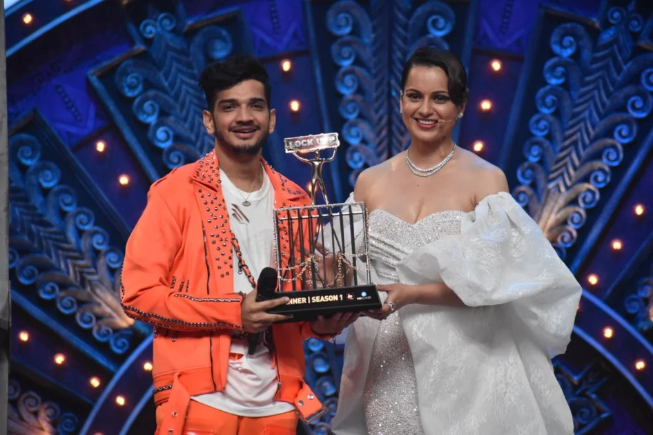 Munnawar Faruqui With Kangana Ranaut after winning Lockup Tv Reality Show