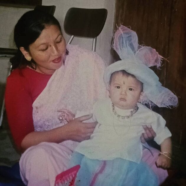 Lukanand with his mother