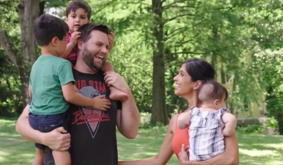 Usha Vance with her husband and children