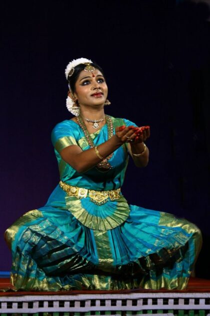 Aswathy V. Nair as a classical dancer on stage