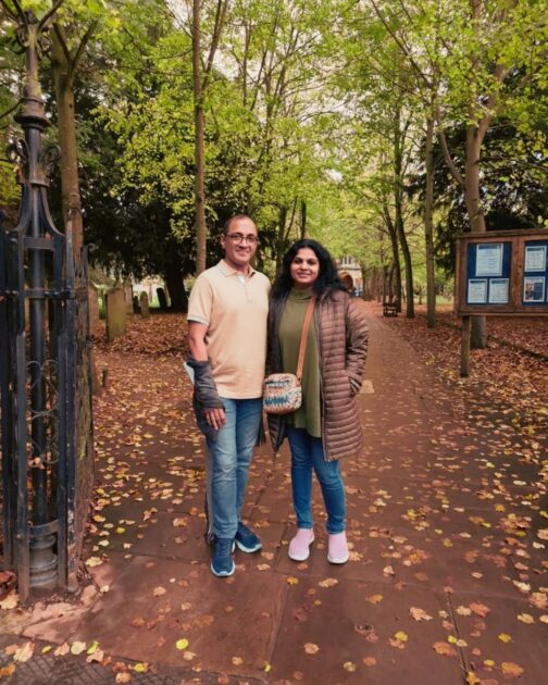 Aswathy with her husband