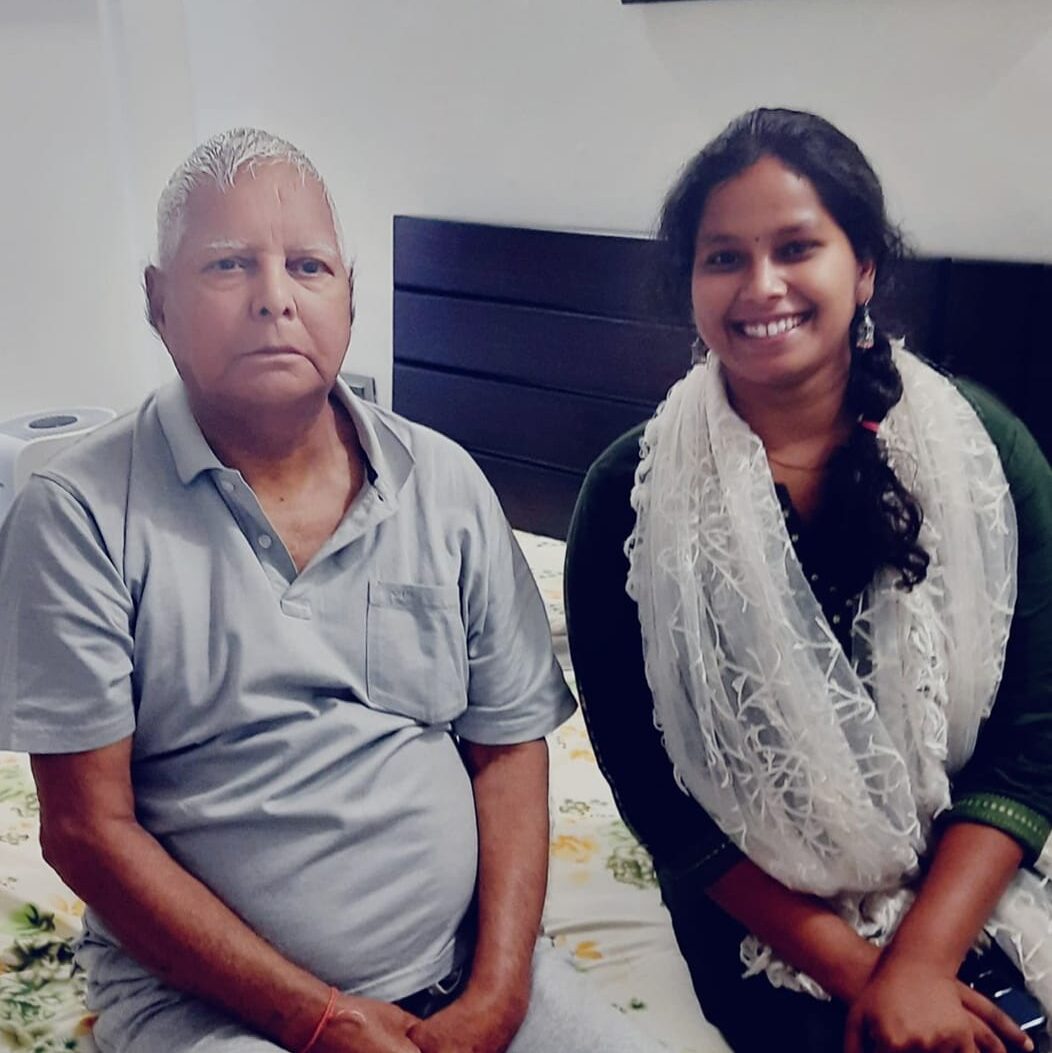 Priyanka Bharti with Lalu Yadav