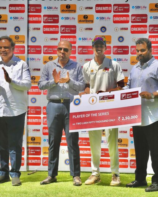 Tanush as Ranji player of the tournament