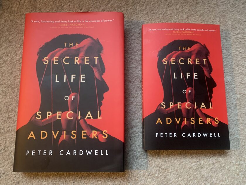 Peter Cardwell's book- The Secret Life of Special Advisers cover  image