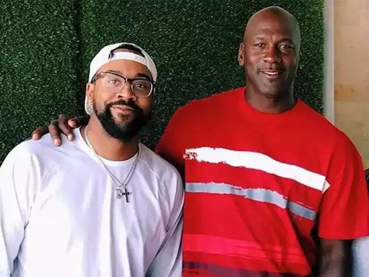 Marcus Jordan with his father